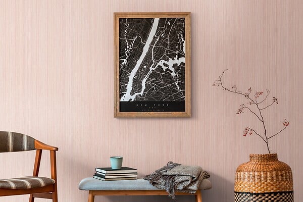 AS CREATION - Ray blossom vieux rose - 53cm x 10,05 m - large