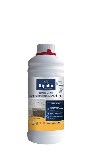 RIPOLIN - Traitement murs humides et salpêtre Bouteille 0.75l - large