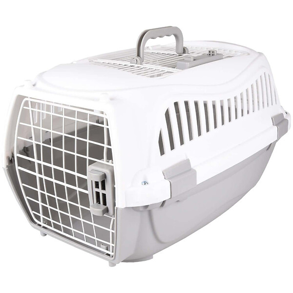 ANIMALLPARADISE - Cage de transport GLOBE S 37 x 57 X h 33 cm, gris pour chien max 9 kg - large