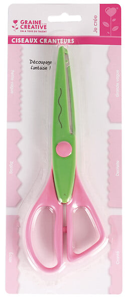 GRAINECREA - Ciseaux cranteurs grandes vagues - 16cm - Lames acier - large
