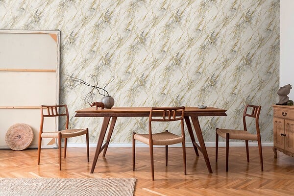 AS CREATION - Papier peint intissé marble gris doré - L.0.53xl.10.05m - large