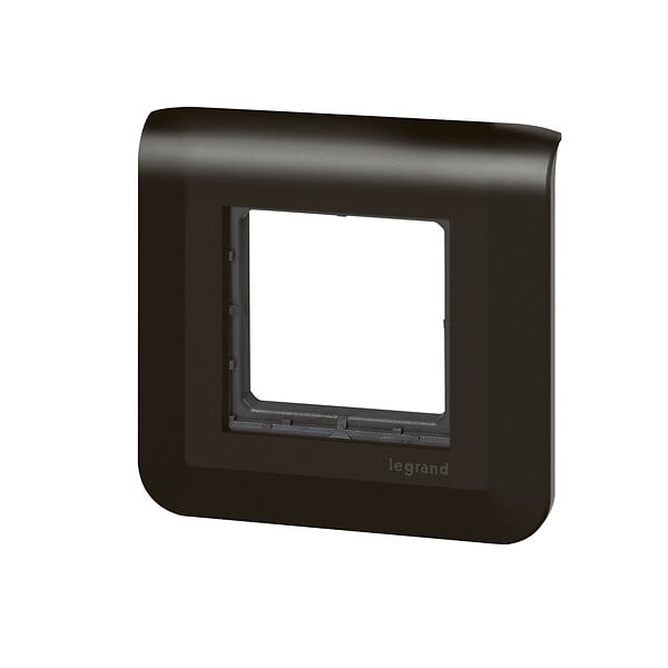 LEGRAND - Mosaic support à vis + plaque 2 modules noir mat - large