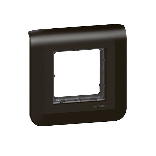 LEGRAND - Mosaic support à vis + plaque 2 modules noir mat - large