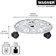WAGNER - Support à roulettes rond fonte blanc antique - 50 kg - vignette