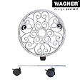 WAGNER - Support à roulettes rond fonte blanc antique - 50 kg - vignette
