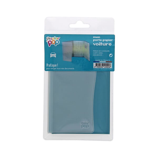 DIVERS - Porte-papiers PVC COLOR POP bleu 2 compartiments - large