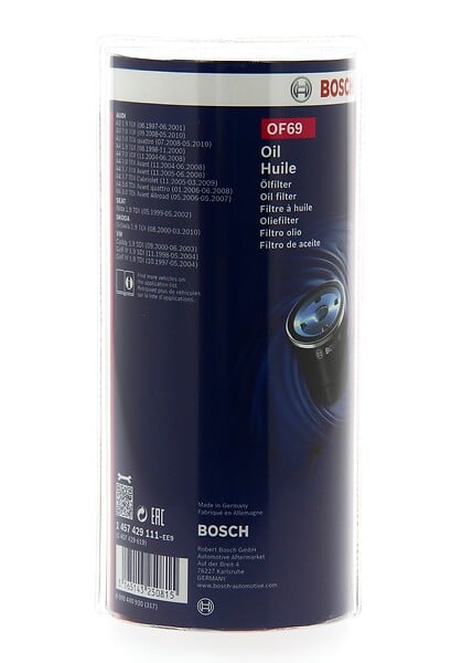 BOSCH - Filtre à huile - Cartouche filtrante - 64x153mm - large