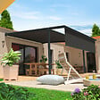 INTERSUN - Pergola toile PYRITE 4,00x3,00 M Motorisé Secours à Télécommande + Coffre LED + Lambrequin (Gris anthracite structuré RAL7016ST - Gris foncé 250g/m²) - vignette