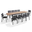 OVIALA - Salon de jardin 10 places, 8 chaises et 2 fauteuils en aluminium - Nimes - vignette