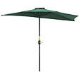 OUTSUNNY - Demi parasol - parasol de balcon 5 entretoises métal polyester 2,69L x 1,38l x 2,36H m vert - vignette