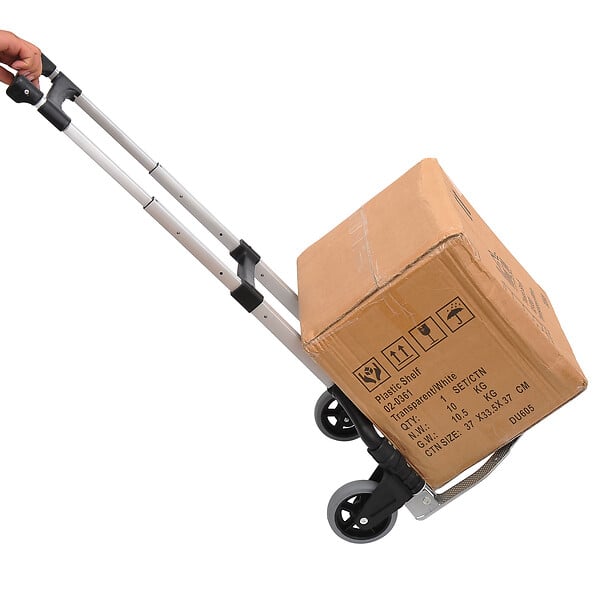 HOMCOM - Chariot diable pliable leger telescopique charge 70kg en aluminium argent-noir - large