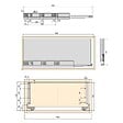 EMUCA - Kit de tiroirs pour cuisine ou salle de bains Vertex, hauteur 178mm, avec panneaux inclus, module 450mm, Peint en blanc - vignette