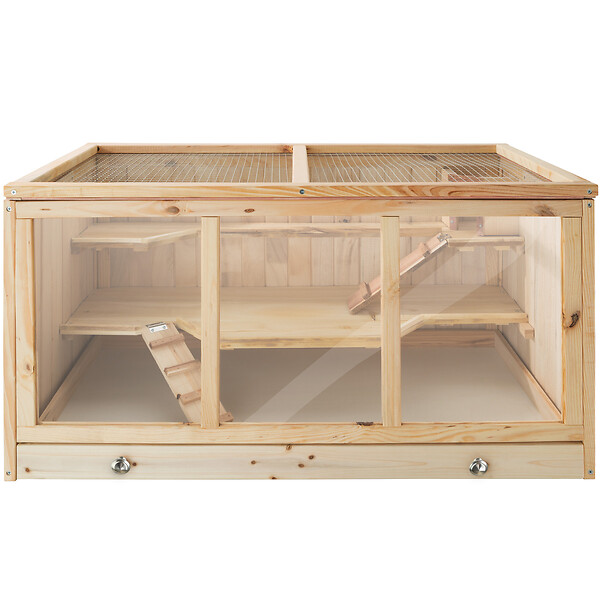 TECTAKE - Cage pour rongeurs 95 x 50 x 50 cm marron - large