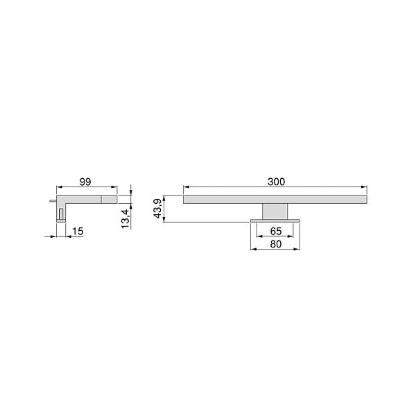 EMUCA - Spot LED pour miroir de salle de bain Virgo (AC 230V 50Hz), 6 W, Chromé, Plastique - large