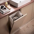 EMUCA - Panier à linge avec système de porte basculante, pour module 450 mm Laundry, plastique et acier, blanc - vignette