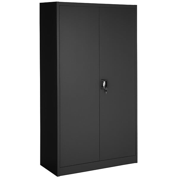 TECTAKE - Vestiaire métallique comprenant 6 casiers et 1 penderie intégrée noir - large