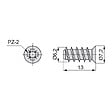 EMUCA - Lot de 500 vis, tête plate Pozidrive, diamètre 6.2mm, 13mm, Euro, acier, zingué - vignette