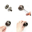 EMUCA - Lot de 5 condamnations avec rosace ronde pour portes intérieures, diamètre 50mm, Zamak, Nickel satiné - vignette