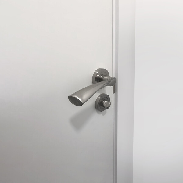 EMUCA - Lot de 5 condamnations avec rosace ronde pour portes intérieures, diamètre 50mm, Zamak, Nickel satiné - large