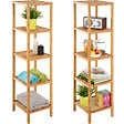 TECTAKE - Étagère en Bambou 5 niveaux 33x33x141cm marron - vignette