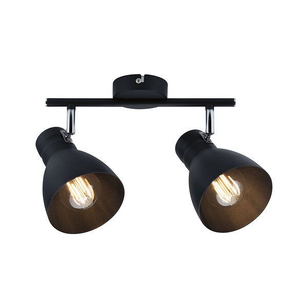 PAULMANN - Spot plafond métal Davy Noir 2x20W E27 - large