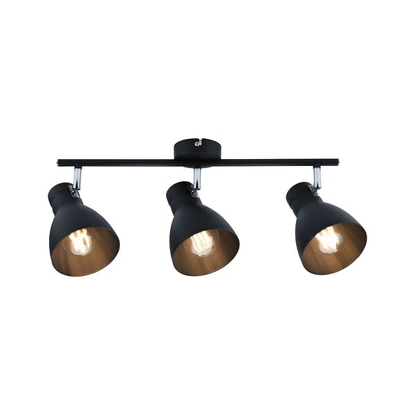 PAULMANN - Spots plafond métal Davy Noir E27 3x20W - large