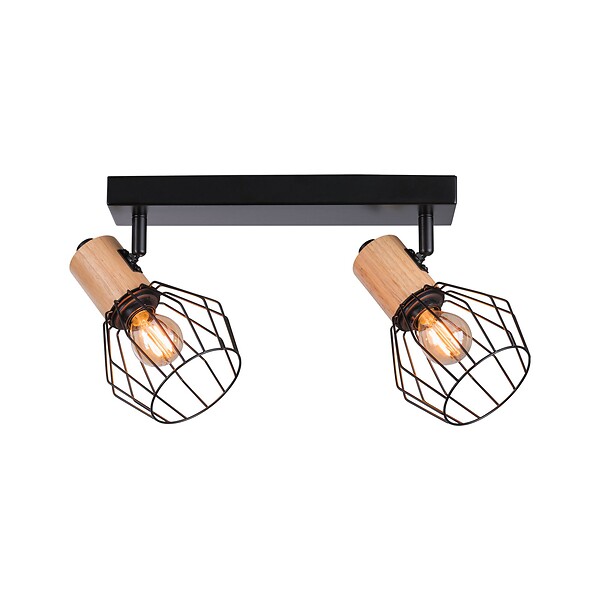 PAULMANN - Spots Lanka - Bois - Noir - 2x20W E14 - large