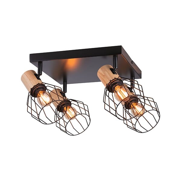 PAULMANN - Spots Lanka max.4x20W E14 230V noir-bois - large