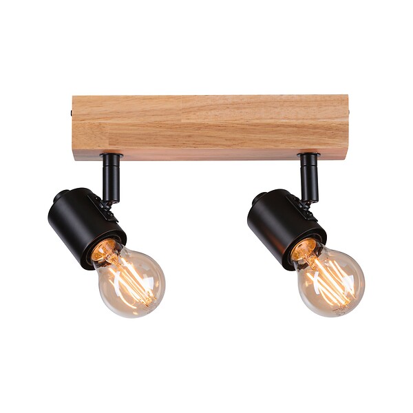 PAULMANN - Spot Arvid 2x20W E27 noir-bois orientable - large