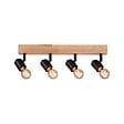 PAULMANN - Spots muraux Arvid 4x20W E27 Noir-Bois - vignette