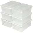 TECTAKE - 12 boîtes de rangement plastique blanc transparent - vignette