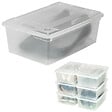 TECTAKE - 12 boîtes de rangement plastique blanc transparent - vignette