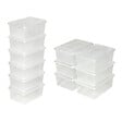 TECTAKE - 12 boîtes de rangement plastique blanc transparent - vignette