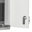 KLEANKIN - Armoire à pharmacie 2 étagères 3 niveaux 20L x 12l x 58H cm porte verre trempé symbole croix acier inox. - vignette