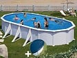 GRE - Kit piscine acier blanc Gré Atlantis ovale 8,15 x 4,90 x 1,32 m + Bâche hiver - vignette