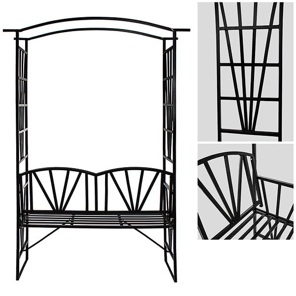 TECTAKE - Arche de jardin avec banc intégré - large