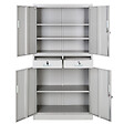 TECTAKE - Armoire métallique de classement avec 2 tiroirs 40 x 90 x 180 cm gris - vignette