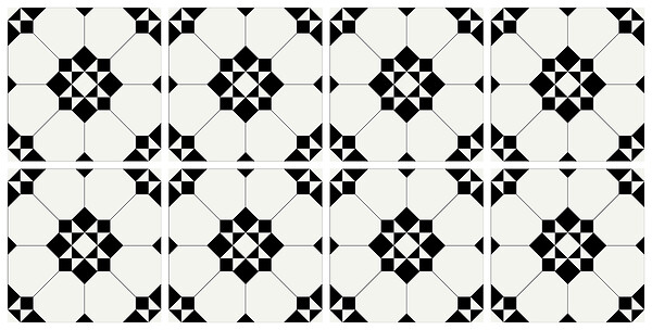 VINYL WAY - Lot 8 carreaux adhésifs Vinyl Way - Noir et Blanc - 20x20cm - large