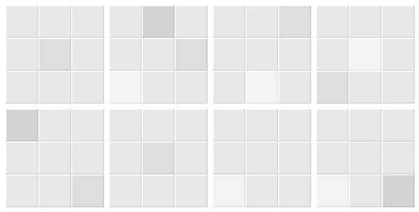 VINYL WAY - Lot de 8 carreaux adhésifs vinyles 20x20cm repositionnables - large