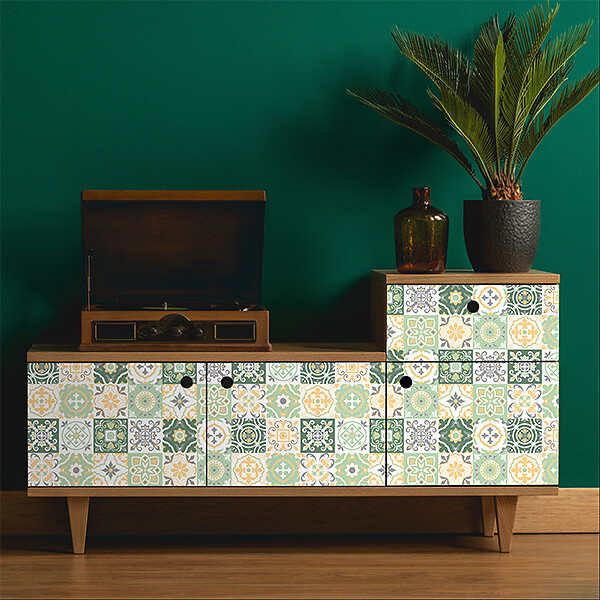 VINYL WAY - Lot de 8 carreaux adhésifs vinyl 20x20cm - Repositionnables - large