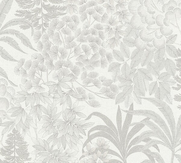 AS CREATION - Zoe vegetal ecru gris argent - large