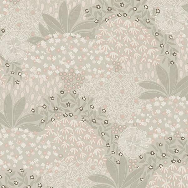 LUTECE - Floraison rose. beige grise - large