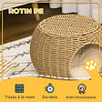 PAWHUT - Panier chat lit chat cosy grand confort dim. Ø 40 x 30H cm coussin moelleux inclus polyester résine beige - vignette