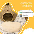 PAWHUT - Panier chat lit chat cosy grand confort dim. Ø 40 x 30H cm coussin moelleux inclus polyester résine beige - vignette
