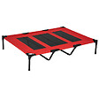 PAWHUT - Lit sur pieds XXL pour chien chat lit de camp animal lit surélevé Oxford textilène micro-perforé dim. 122L x 92l x 23H cm rouge - vignette
