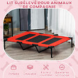 PAWHUT - Lit sur pieds XXL pour chien chat lit de camp animal lit surélevé Oxford textilène micro-perforé dim. 122L x 92l x 23H cm rouge - vignette