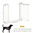 PAWHUT - Barrière de sécurité animaux réglable 76-103L cm - porte 2 verrouillages, ouverture 2 sens - acier ABS blanc - vignette