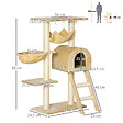 PAWHUT - Arbre à chat griffoir arbre à grimper tour de jeu stable à plusieurs niveaux centre d'activités hauteur 98 cm beige - vignette