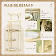 PAWHUT - Arbre à chat style nordique griffoir sisal naturel 4 plateformes coussins panier d'observation amovible bois pin panneaux bois clair - vignette