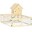 PAWHUT - Clapier enclos cage à lapin 2 niveaux dim. 151L x 106l x 97H cm - aire de jeu, rampe, portes verouillables - bois sapin - vignette